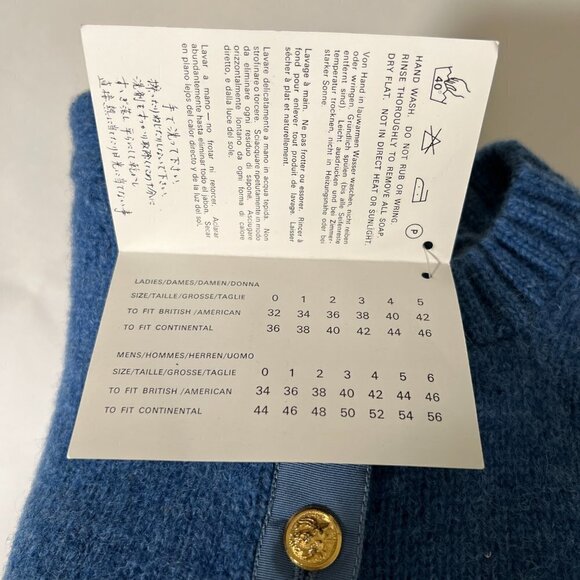 Barrie Knitwear Sweater Size 42 Cardigan Shetland 100% Pure Wool Gold Buttons - Picture 13 of 15